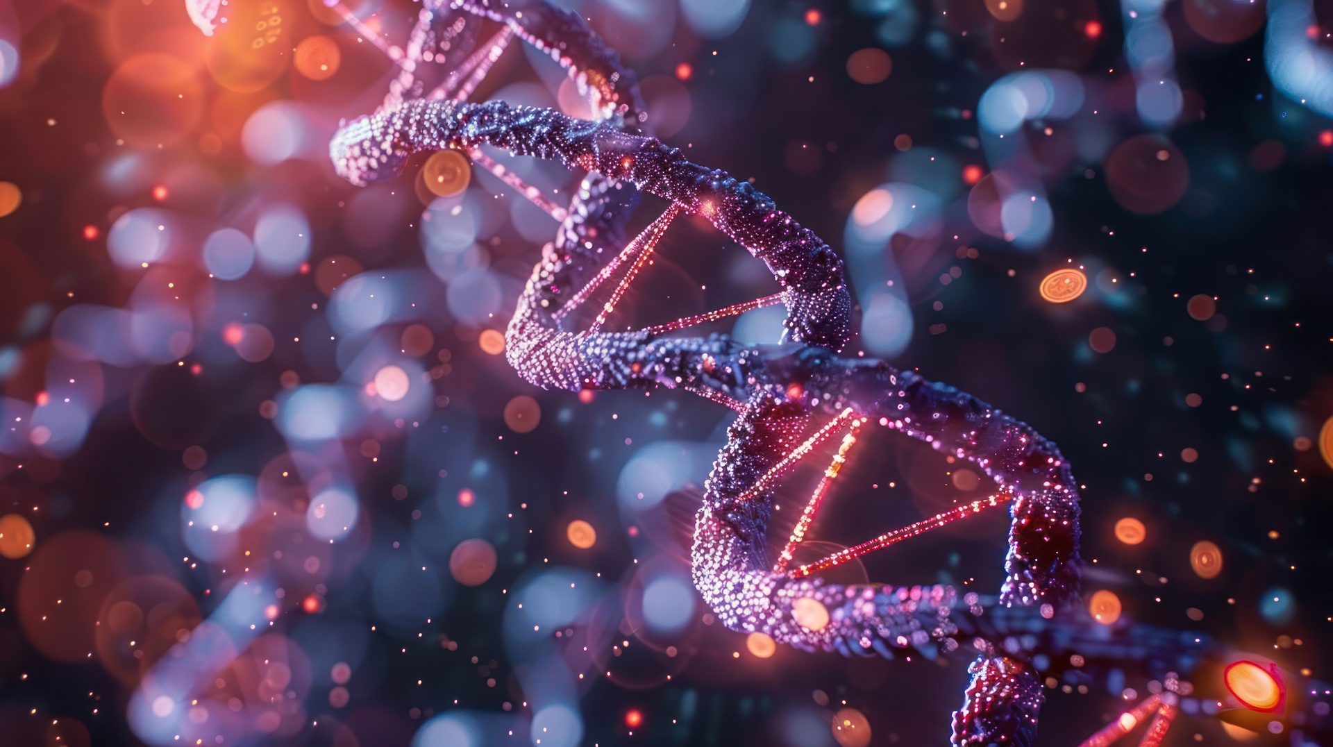 Abstract colorful DNA helix representation